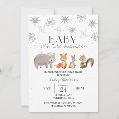 Baby Its Cold Outside Winter Baby Shower Invitat Invitation