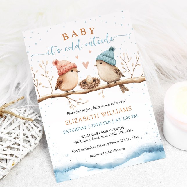Baby it's cold outside, Winter Baby Shower Invitat Invitation (Creator Uploaded)