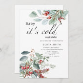 Baby it's cold outside winter baby shower invitati invitation (Front/Back)