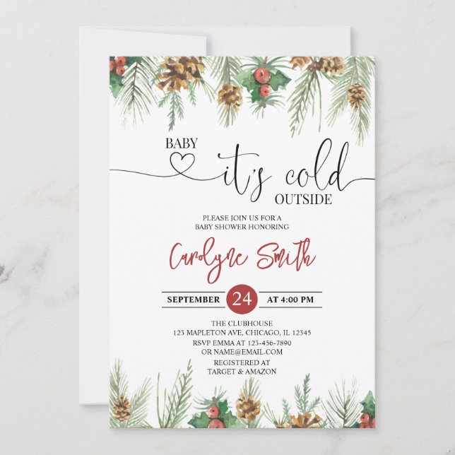 Baby Its Cold Outside Winter Baby Shower Invitatio Invitation (Front)