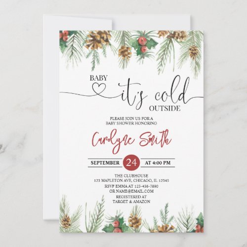 Baby Its Cold Outside Winter Baby Shower Invitatio Invitation