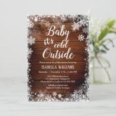 Baby it's cold outside Winter Baby Shower Invitation (Standing Front)