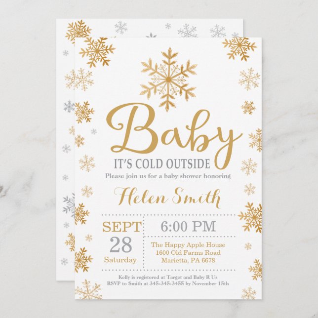 Baby Its Cold Outside Winter Baby Shower Invitation (Front/Back)