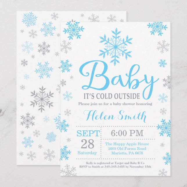 Baby Its Cold Outside Winter Baby Shower Invitation (Front/Back)