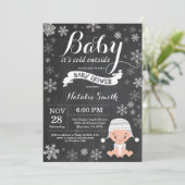 Baby Its Cold Outside Winter Baby Shower Invitation (Standing Front)