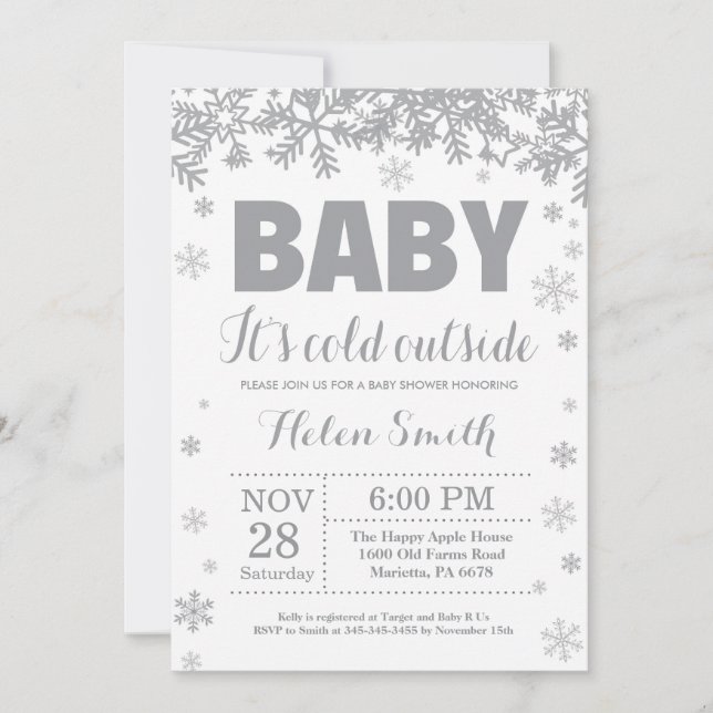 Baby its Cold Outside Winter Baby Shower Invitation (Front)
