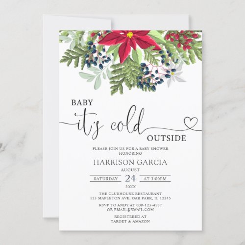 Baby its cold outside Winter Baby Shower Invitation