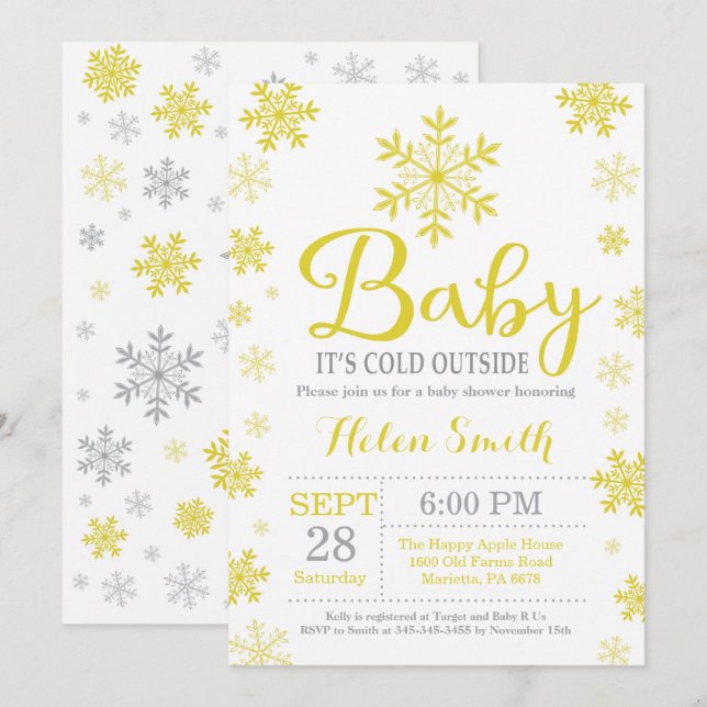 Baby Its Cold Outside Winter Baby Shower Invitation (Front/Back)