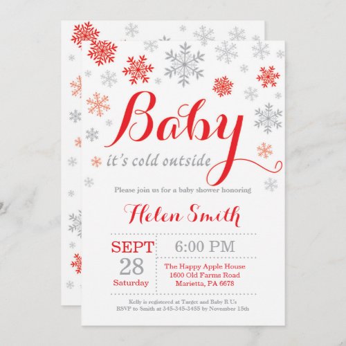 Baby Its Cold Outside Winter Baby Shower Invitation