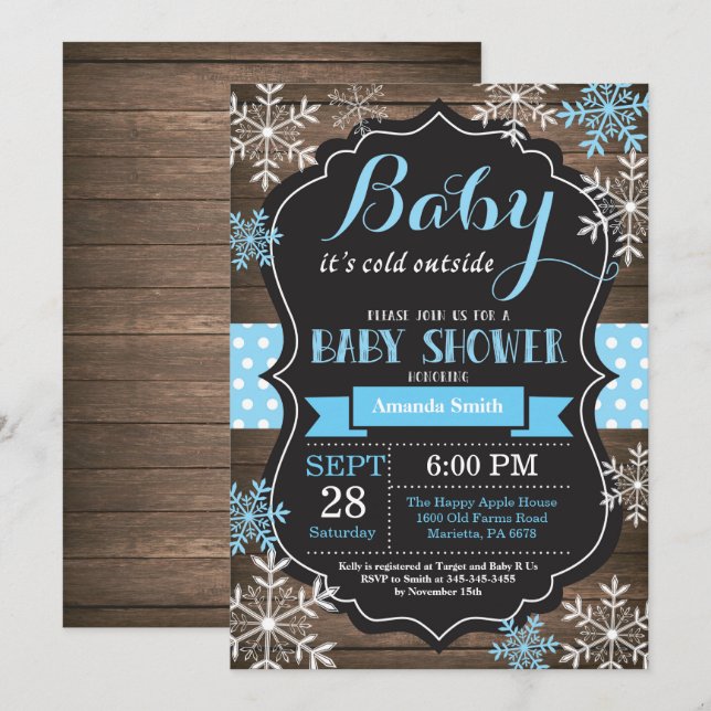 Baby Its Cold Outside Winter Baby Shower Invitation (Front/Back)