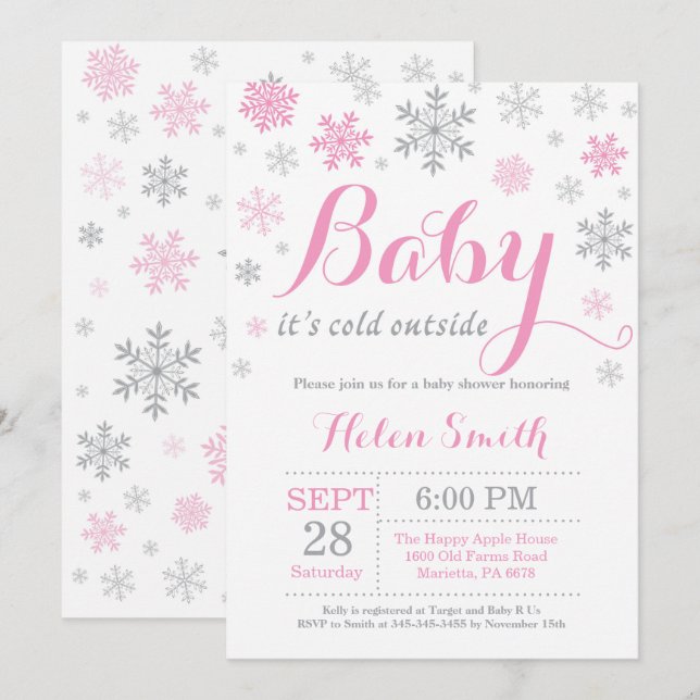 Baby Its Cold Outside Winter Baby Shower Invitation (Front/Back)