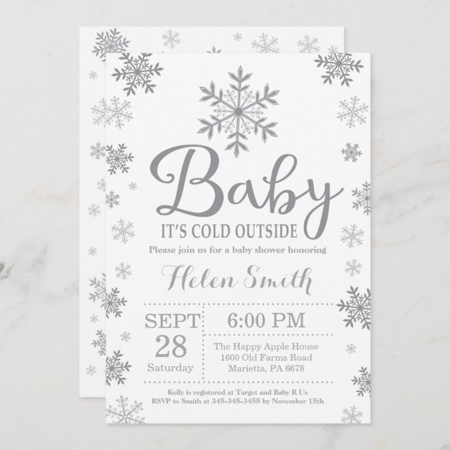 Baby Its Cold Outside Winter Baby Shower Invitation (Front/Back)