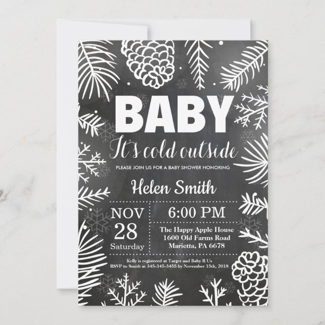 Baby its Cold Outside Winter Baby Shower Invitation (Front)