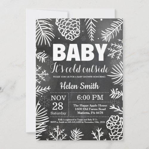 Baby its Cold Outside Winter Baby Shower Invitation