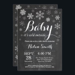 Baby Its Cold Outside Winter Baby Shower Invitation<br><div class="desc">Baby Its Cold Outside Winter Baby Shower Invitation. Boy or Girl Baby Shower Invitation. Winter Holiday Baby Shower Invite. White Snowflakes. Chalkboard Background. For further customization,  please click the "Customize it" button and use our design tool to modify this template.</div>