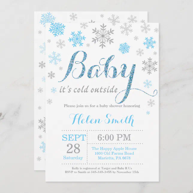 Baby Its Cold Outside Winter Baby Shower Invitation | Zazzle