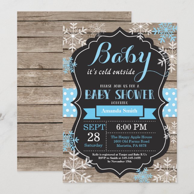 Baby Its Cold Outside Winter Baby Shower Invitation (Front/Back)