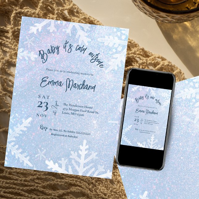 Baby it's cold outside Winter baby shower  Invitation (Creator Uploaded)