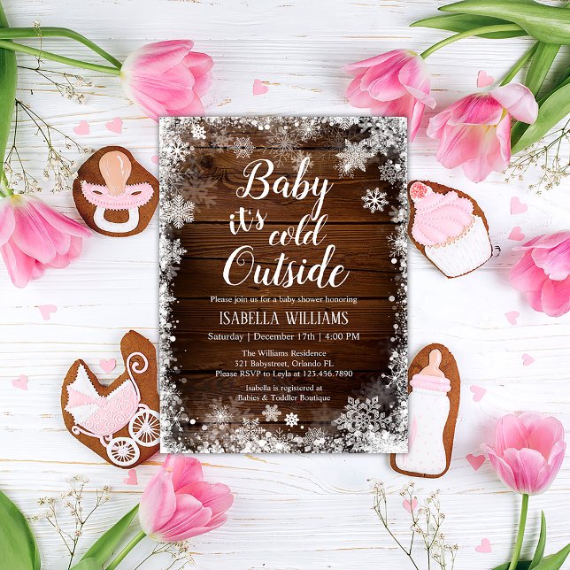 Baby it's cold outside Winter Baby Shower Invitation