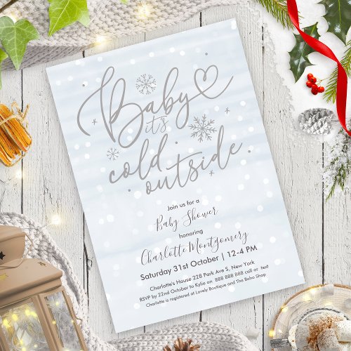 Baby Its Cold Outside Winter Baby Shower Invitation