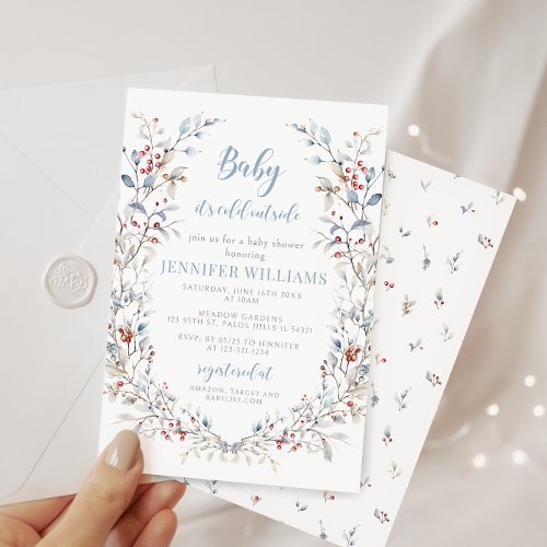 Baby its cold outside winter baby shower invitation