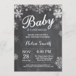 Baby its Cold Outside Winter Baby Shower Invitation<br><div class="desc">Baby its Cold Outside Winter Baby Shower invitation.  White Snowflake. Boy or Girl Baby Shower Invitation. Winter Holiday Baby Shower Invite. Chalkboard Background. For further customization,  please click the "Customize it" button and use our design tool to modify this template.</div>