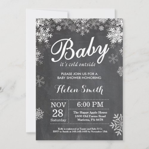 Baby its Cold Outside Winter Baby Shower Invitation