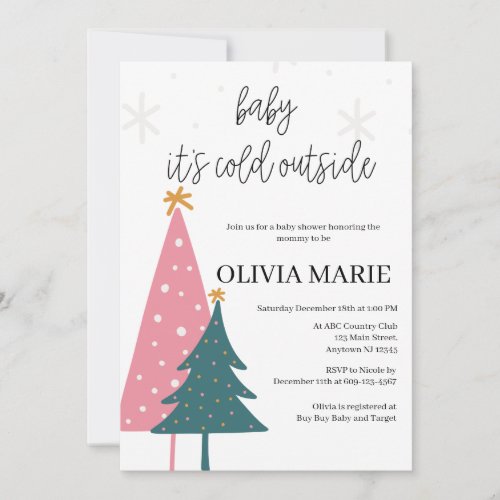 Baby Its Cold Outside Winter Baby Shower  Invitation