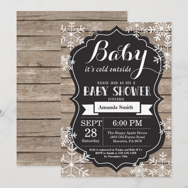 Baby Its Cold Outside Winter Baby Shower Invitation (Front/Back)