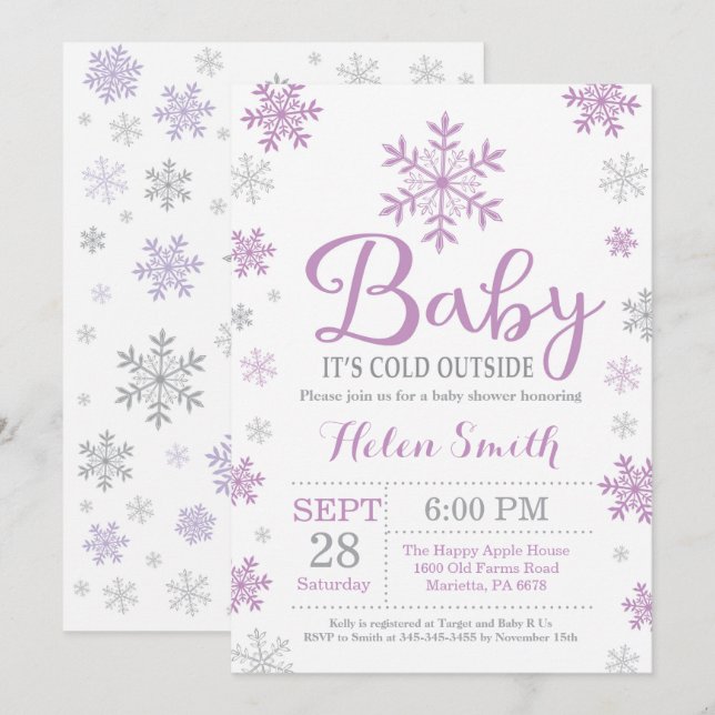 Baby Its Cold Outside Winter Baby Shower Invitation (Front/Back)