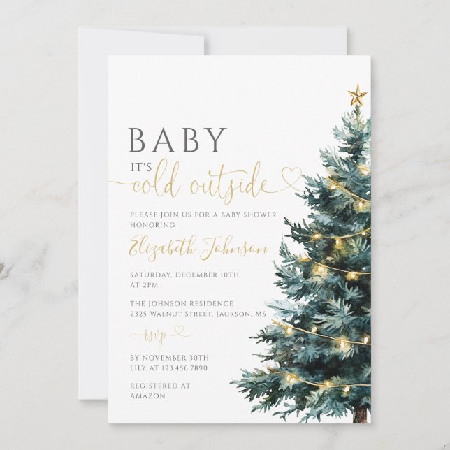 Baby Its Cold Outside Winter Baby Shower Invitation (Front)