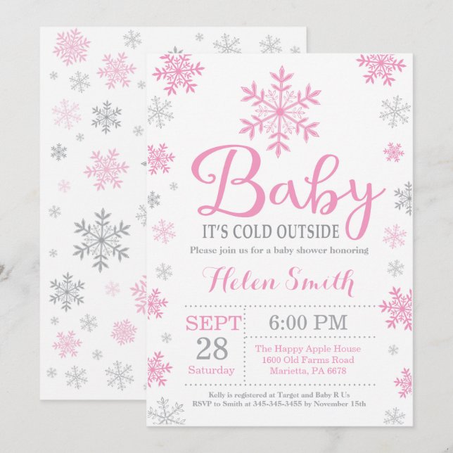 Baby Its Cold Outside Winter Baby Shower Invitation (Front/Back)