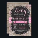 Baby Its Cold Outside Winter Baby Shower Invitation<br><div class="desc">Baby Its Cold Outside Winter Baby Shower Invitation. Boy or Girl Baby Shower Invitation. Winter Holiday Baby Shower Invite. Pink and White Snowflakes. Rustic Wood and Chalkboard Background. For further customization,  please click the "Customize it" button and use our design tool to modify this template.</div>
