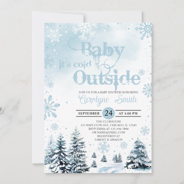Baby it's Cold Outside Winter Baby Shower Invitation (Front)