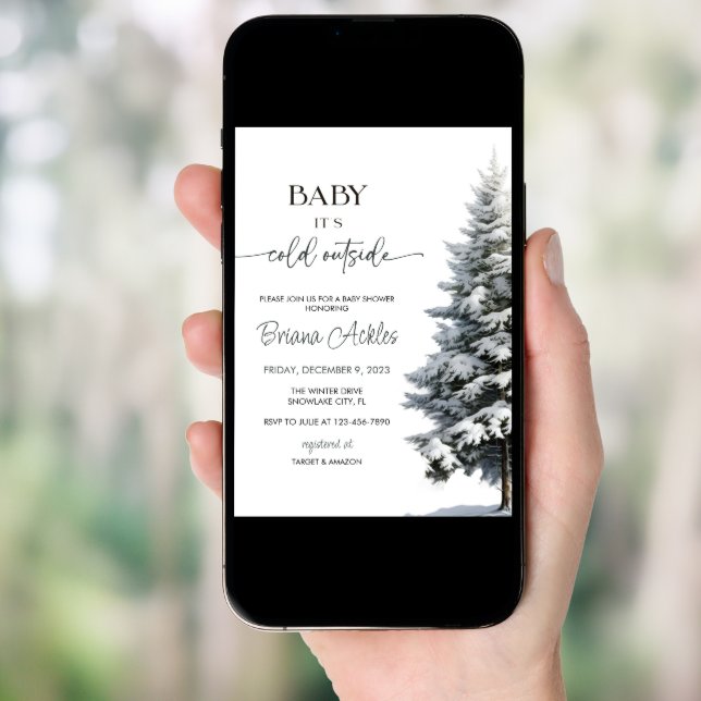 Baby It's Cold Outside Winter Baby Shower  Invitation (Front Digital)