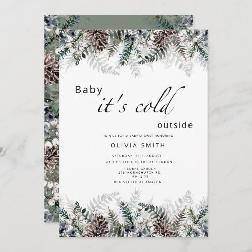 Baby its cold outside winter baby shower invitation