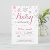 Baby Its Cold Outside Winter Baby Shower Invitation (Standing Front)