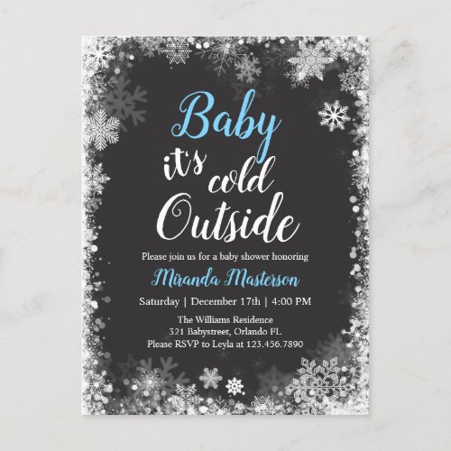 Baby Its Cold Outside Winter Baby Shower Invitation Postcard