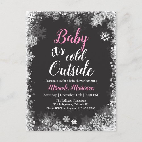 Baby its Cold Outside Winter Baby Shower Invitation Postcard