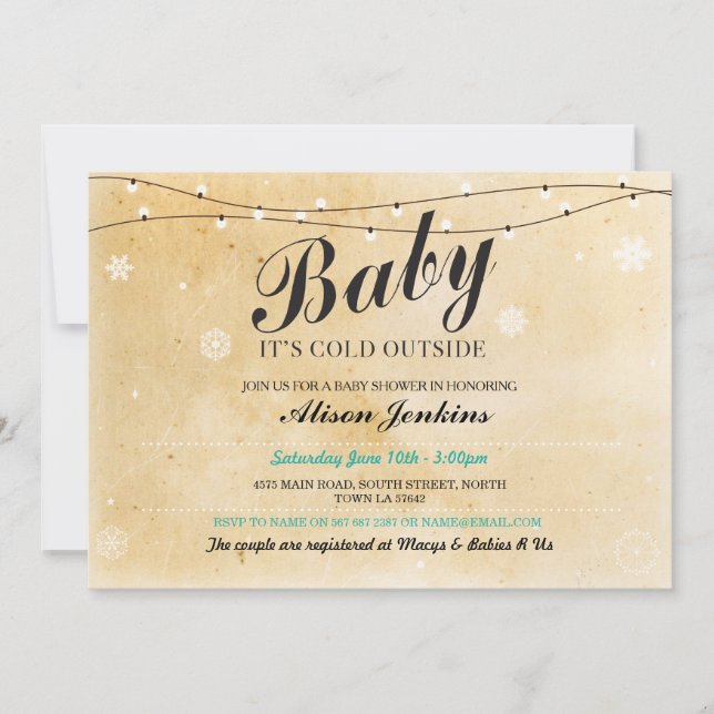 Baby It's Cold Outside Winter Baby Shower Invite (Front)