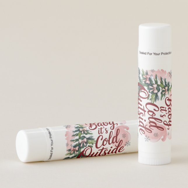 Baby, It's Cold Outside Winter Baby Shower  Lip Balm (Front)