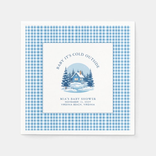 Baby It's Cold Outside Winter Baby Shower  Napkins (Front)