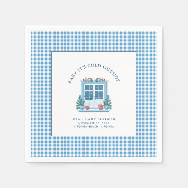 Baby It's Cold Outside Winter Baby Shower  Napkins (Front)