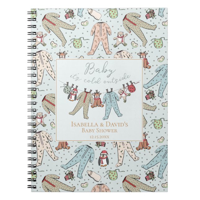 Baby It's Cold Outside Winter Baby Shower Notebook (Front)
