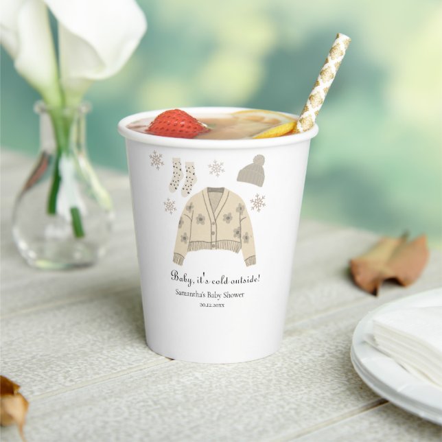 Baby It's Cold Outside Winter baby shower  Paper Cups (Insitu)