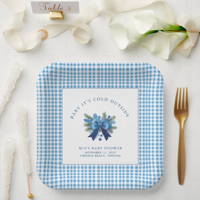 Baby It's Cold Outside Winter Baby Shower  Paper Plates (Wedding)