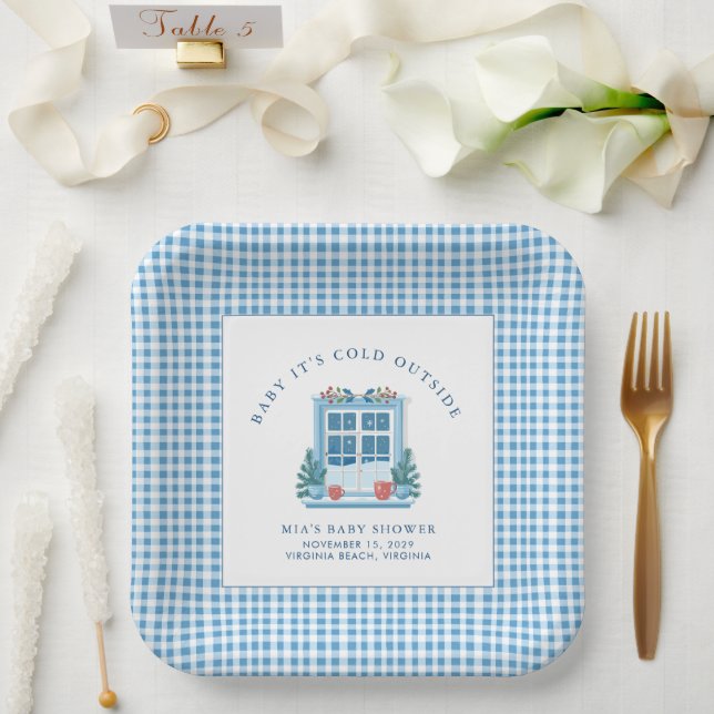 Baby It's Cold Outside Winter Baby Shower  Paper Plates (Wedding)
