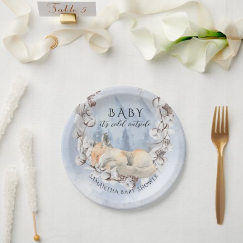 Baby its cold outside Winter Baby Shower Paper Plates