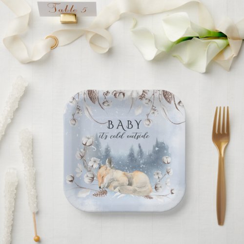 Baby its cold outside Winter Baby Shower  Paper Plates