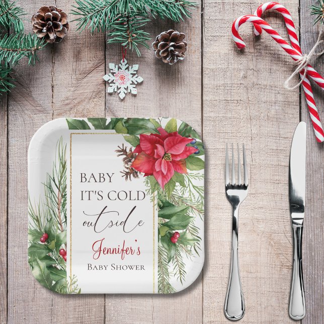 Baby Its Cold Outside Winter Baby Shower  Paper Plates (Creator Uploaded)